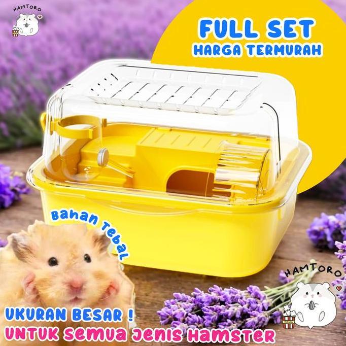 Hamtoro / Kandang Hamster Besar 1 Set / Travel Cage / Rumah Hamster / Kincir Hamster
