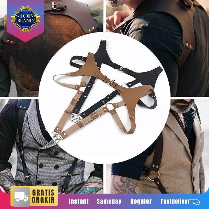 Pu Leather Suspender Suspender Kulit Pu Suspender Pria Kulit Suspender Backpack Suspender Dewasa
