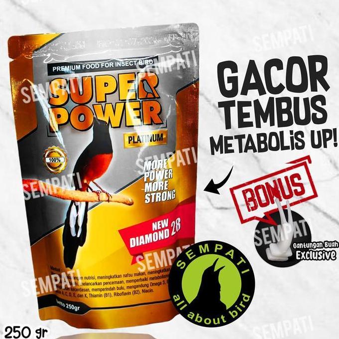 // SEMPATI SUPER POWER PLATINUM VOER PUR MURAI BATU PAKAN BURUNG MURAI KACER PLAS //