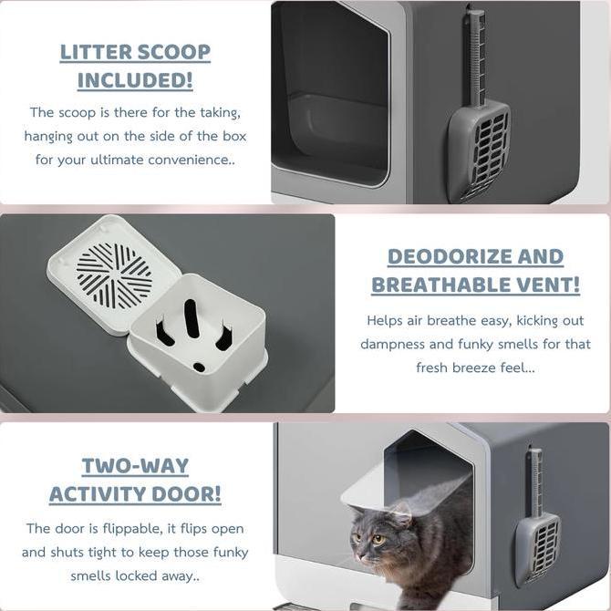 Cat Litte Box/ Bak Pasir Kucing/ Litter Box Kucing Tertutup/ Toilet Kucing/ Toilet Bak Pasir Kucing/