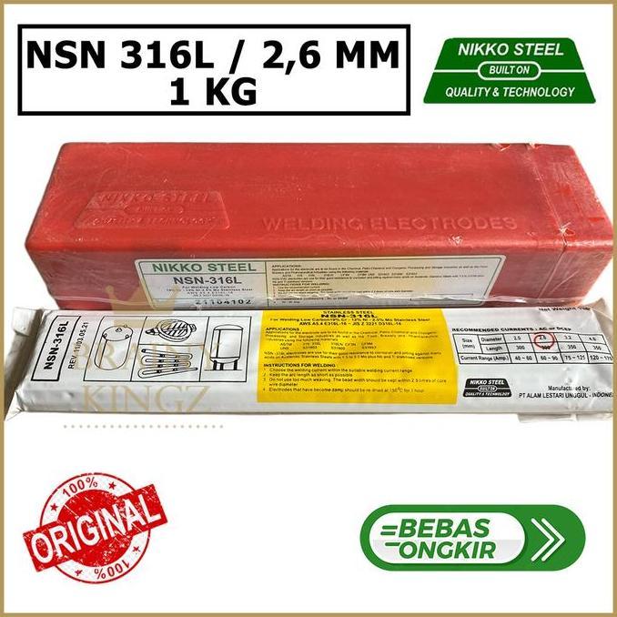 Kawat Las Stainless Nikko Steel NSN316L E316L 2,6mm NSN 316L 2.6 mm