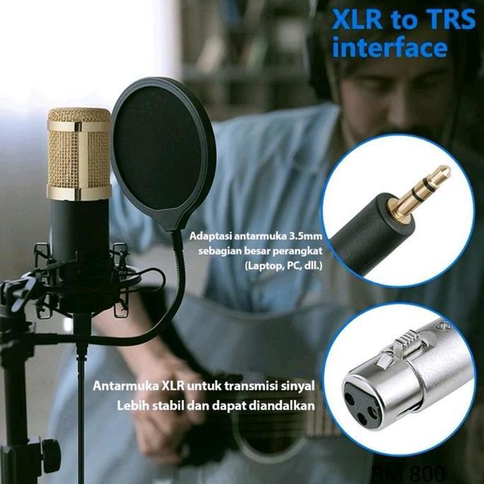 Desfya11 - Mikrofon Condenser Bm-800 Alat Untuk Rekaman Studio, Musik, Dan Karaoke Termurah Micropho