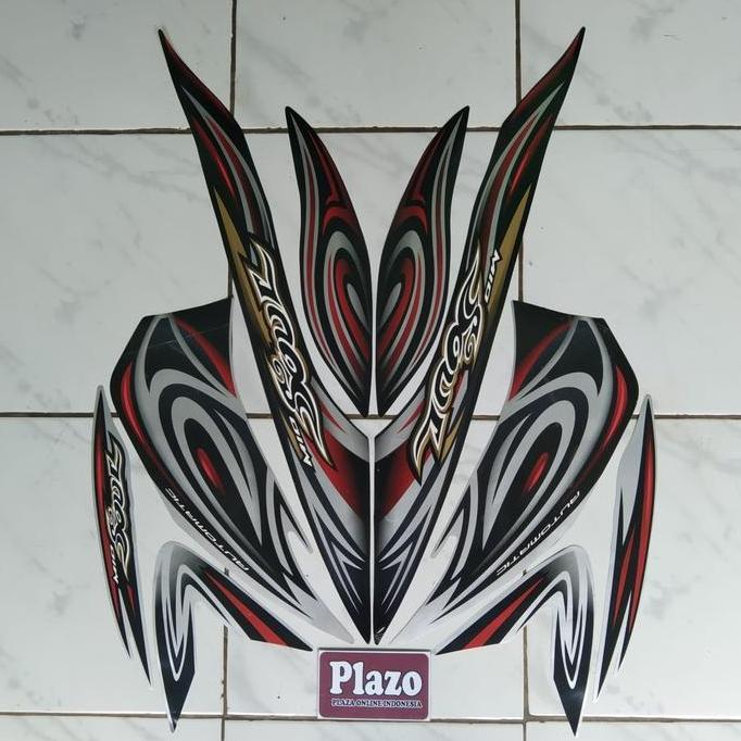 stiker striping body motor mio soul 2008 silver
