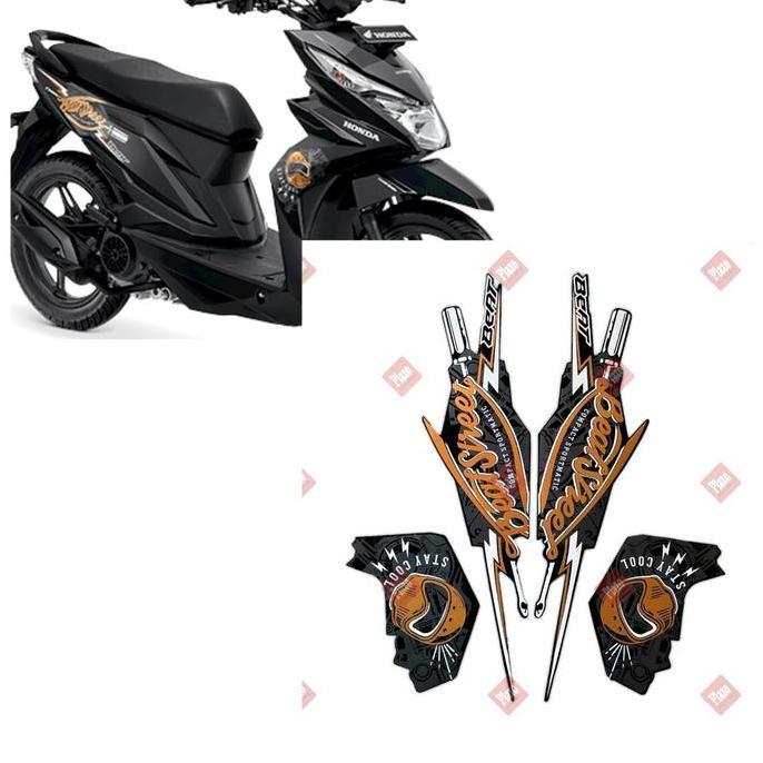 striping lis body motor / stiker honda beat street 2017 2018 hitam