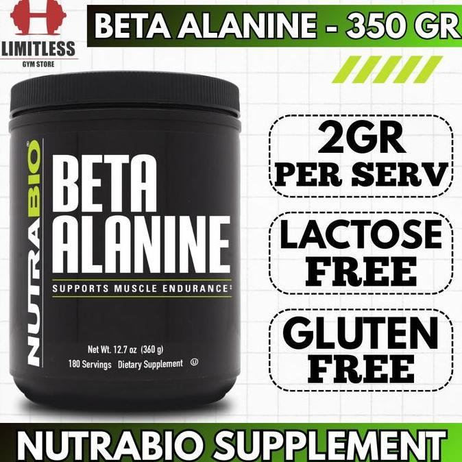 Nutrabio Usa Beta Alanine 3200Mg - 180 Servings 360Gr Vo2 Max Endurance Booster