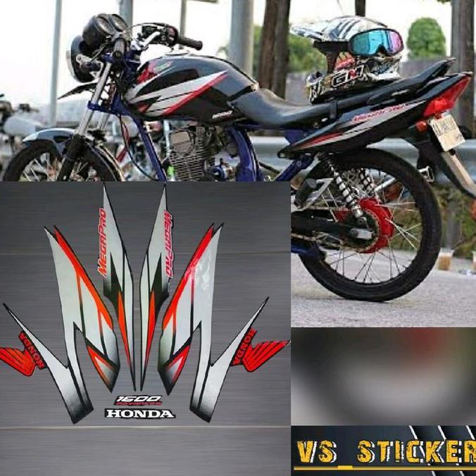 STRIPING LIST STANDART MOTOR HONDA MEGA PRO 2007 MERAH HITAM SILVER BIRU Motorcycle Aksesoris kendar