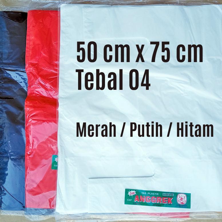 Kantong Kresek Plastik Uk 50 X 75 Tebal 04 Anggrek - Merah Putih Hitam