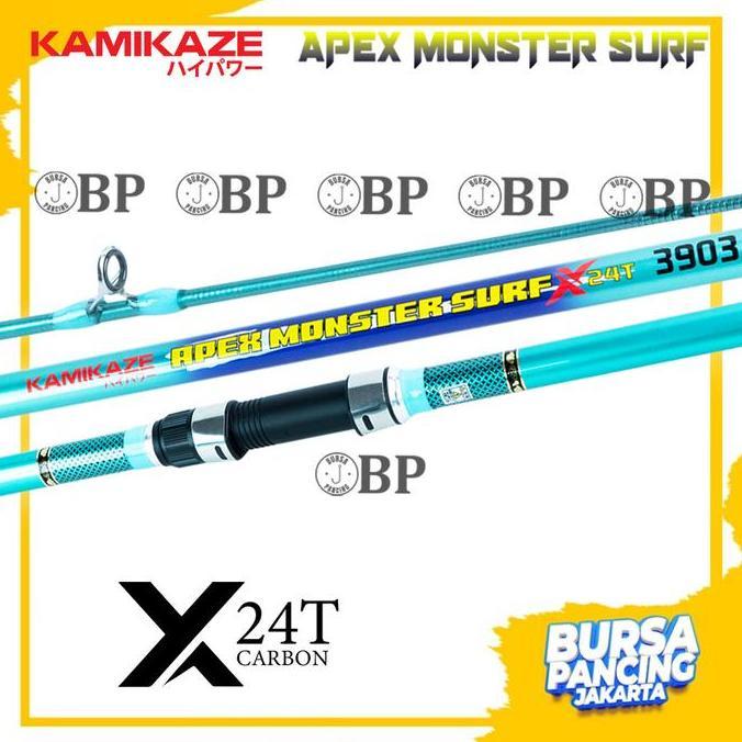 KAMIKAZE Joran Pancing Spinning APEX MONSTER 390cm - 450cm Hi Carbon Blank 24T Extra Slim Joran Panc