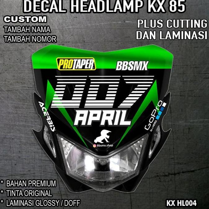 DECALL HEAD LAMP KX 85 BISA CUSTOM