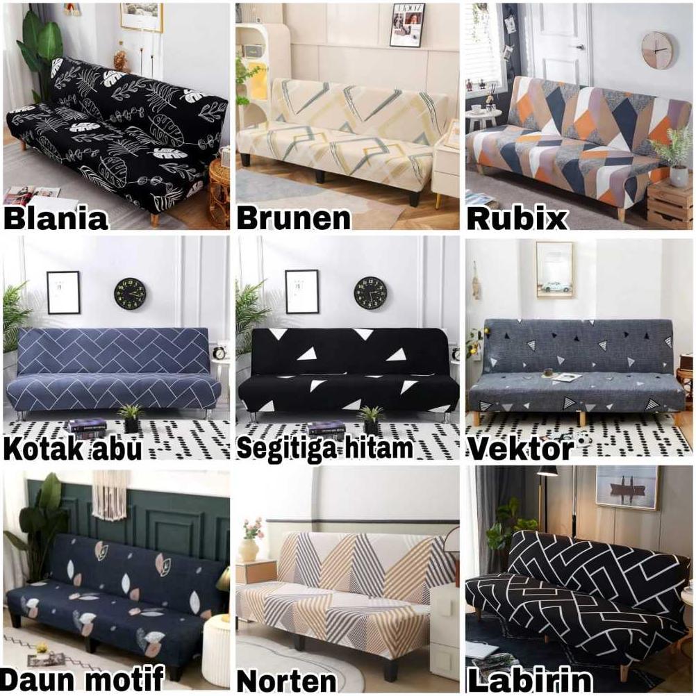 Cover sofa bed INFORMA elastis-Sarung PENUTUP sofa bed STRECTH motif