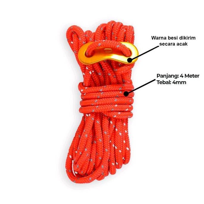 Tali Paracord Tali Tenda Climbing Rope 4M 4Pcs