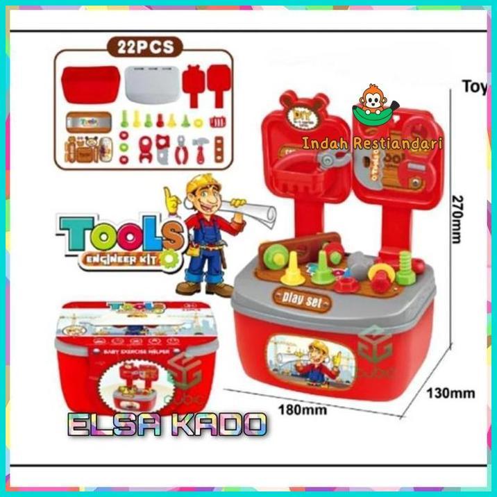 Mainan Anak Tools Set Koper Perkakas Peralatan Tukang Bengkel Edukasi