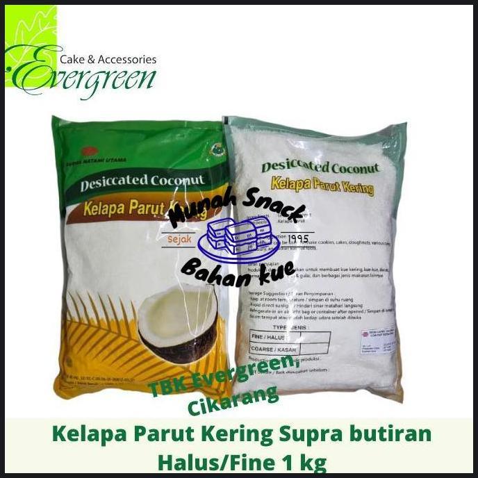 KELAPA PARUT KERING SUPRA BUTIR HALUS/FINE BERAT 1KG HIGIENIS