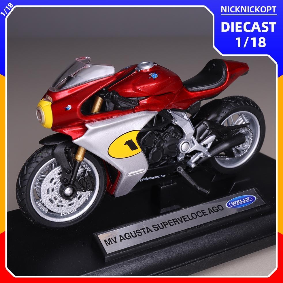Welly 1:18 MV Agusta Superveloce Ago Red Skala Diecast Mainan Koleksi Miniatur Motor