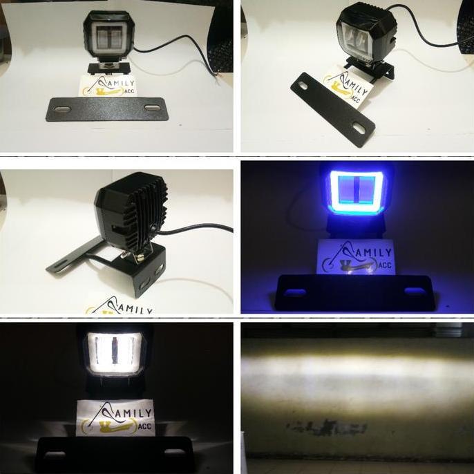 Breket Lampu Plat Nomor Rx King + Lampu Tembak Daymaker Mini Kotak RXK