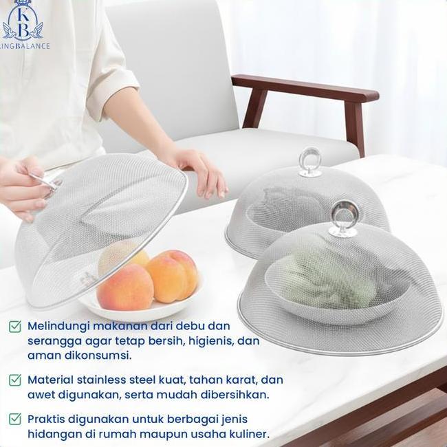 King Balance Tudung Saji Stainless Steel Estetik Penutup Makanan Hienis Tutup Saji Makanan Mh010