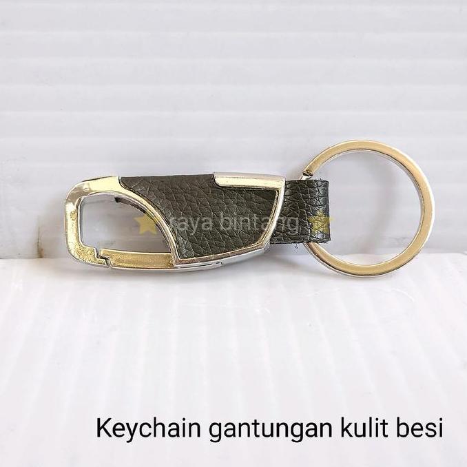 Keychain Gantungan Kunci Besi Kulit Cantol Pinggang Motor Mobil Allshop