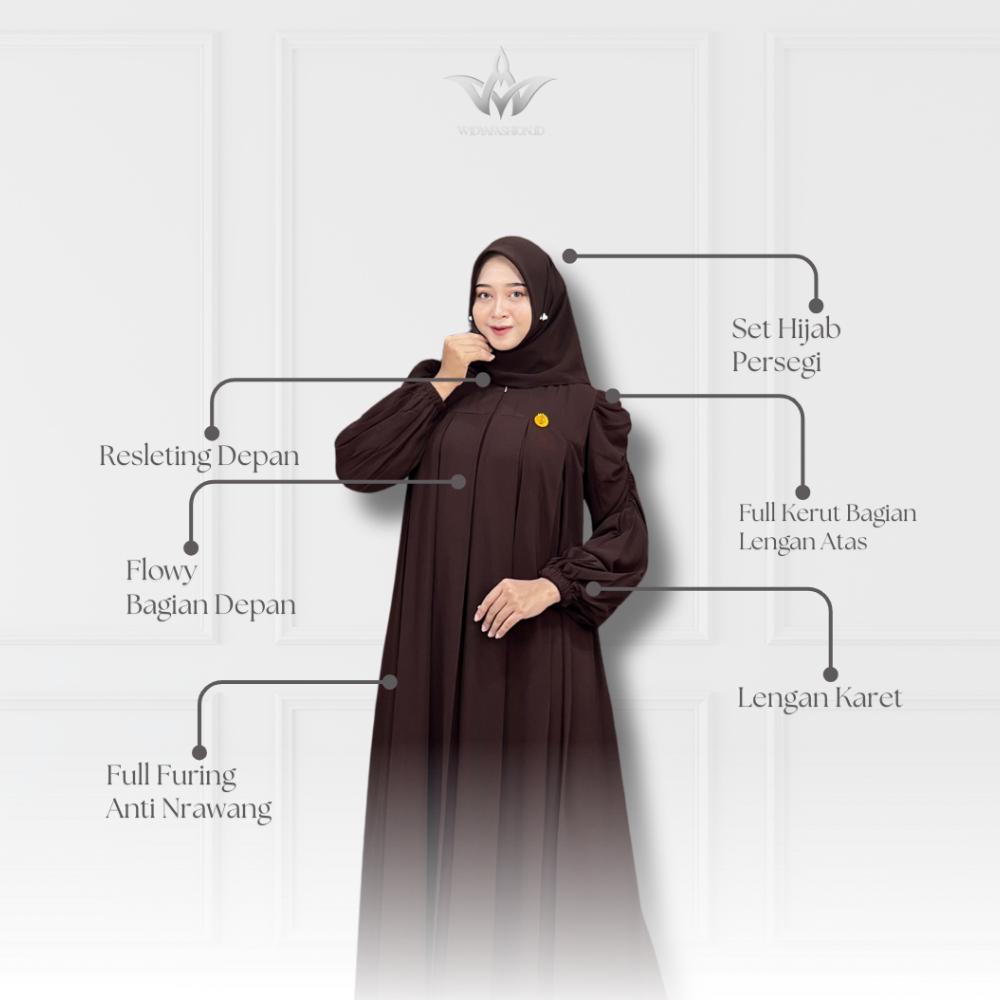 promo terbaru gamis remaja - gamis busui - zahra dress set hijab ceruty babydoll premium  by widya f