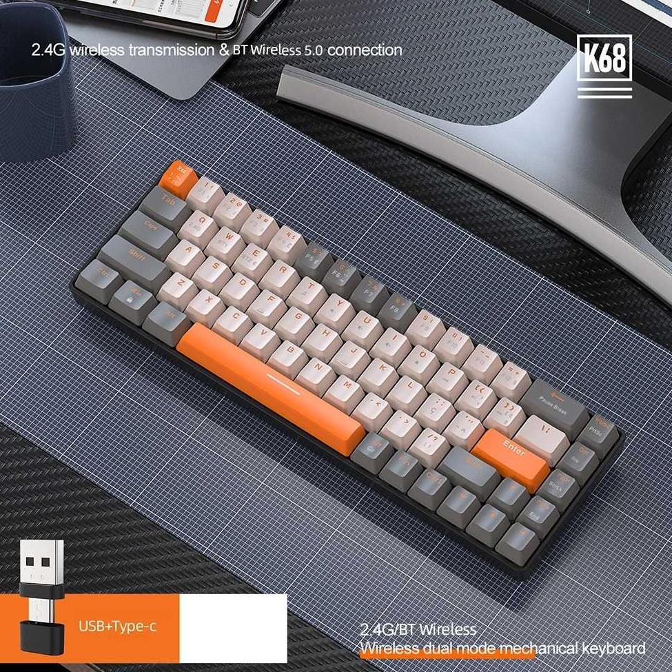 ZIYOULANG Gaming Keyboard Mechanical Wireless Bluetooth 2.4G - K68