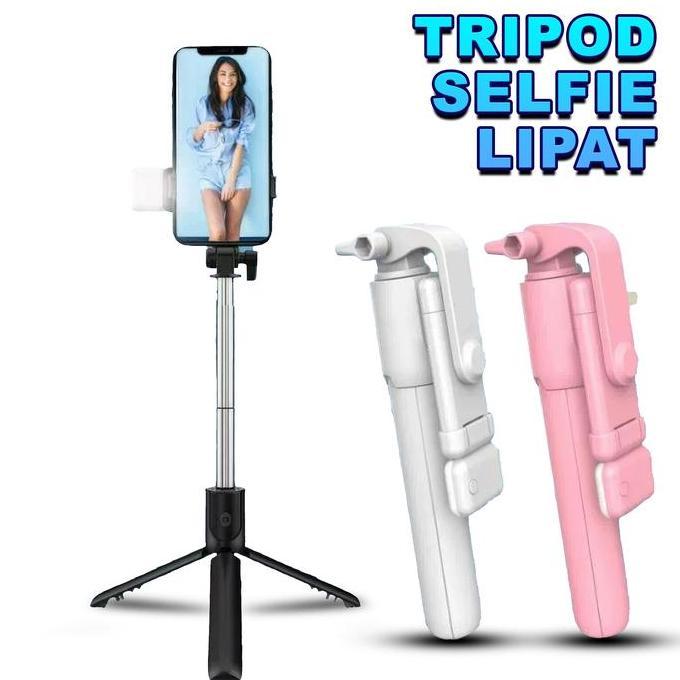 FAMANIFAMS - TRIPOD TONGSIS BLUETOOTH STICK TONGSIS CONTROL REMOTE BLUETOOTH TRIPOD HP DENGAN LAMPU 