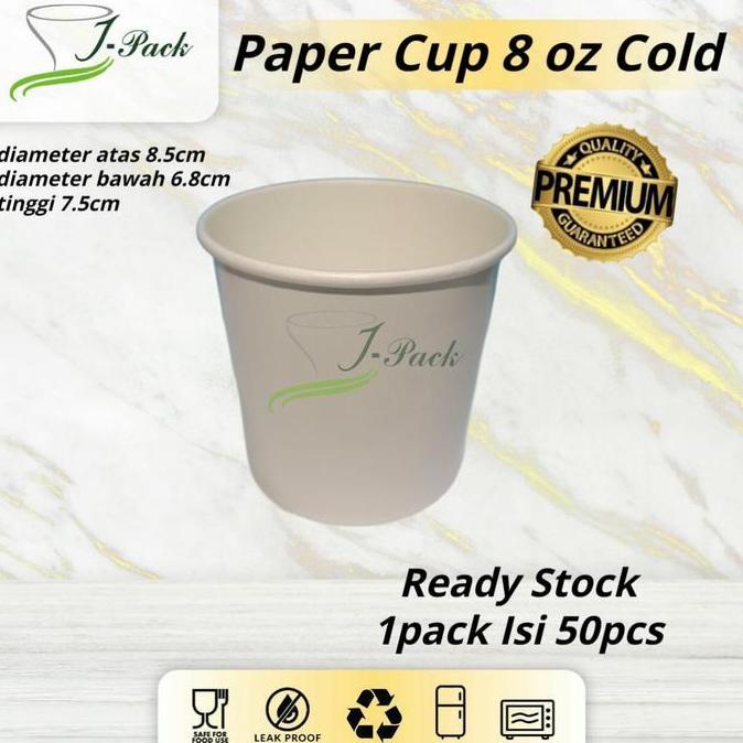 Bebasaja- Paper Ice Cup 8Oz |Cup Ice Cream -50Pcs