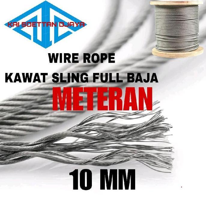 sling baja putih 10mm / kawat baja putih 10mm / seling baja putih 10mm