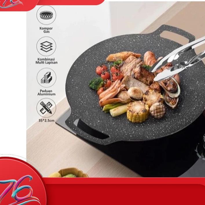 Wajan Konduksi Serbaguna Panci Teflon Multi Grill Pan Teflon Bbq Teflon Bakar Bakar