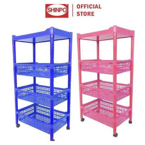 Rak Salon Susun 4 Roda Shinpo 819 C4 Megalo / Tempat Surat Keranjang Penyimpanan Barang Serbaguna La