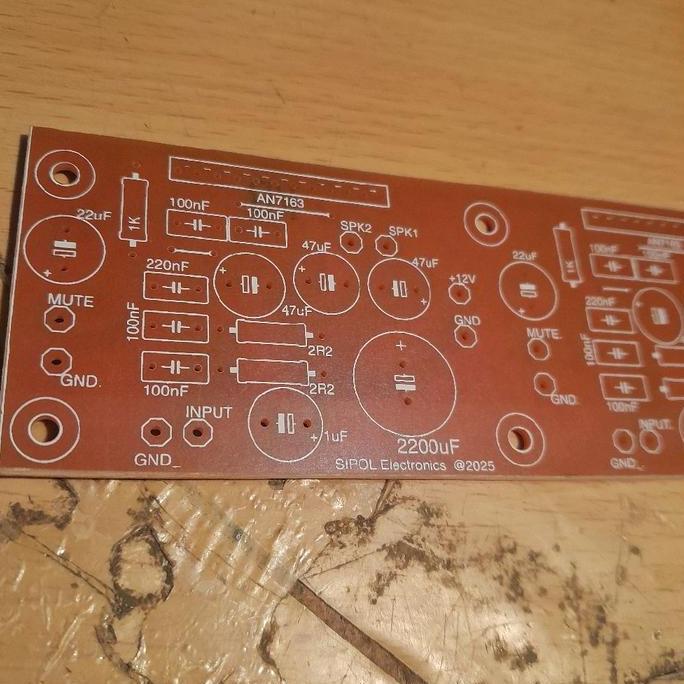 PCB POWER AMPLIFIER AN7163 AN 7163 12V STEREO TAPE MOBIL ROADSTAR BAHAN PERTINAX BBM27