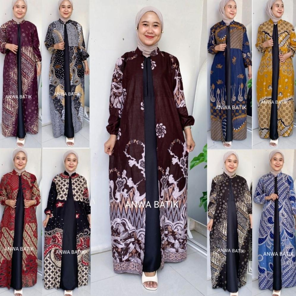 Original Gamis Batik Mix Moscrepe Premium Wanita Busui Terbaru Gamis Batik Jumbo Ld 130Cm