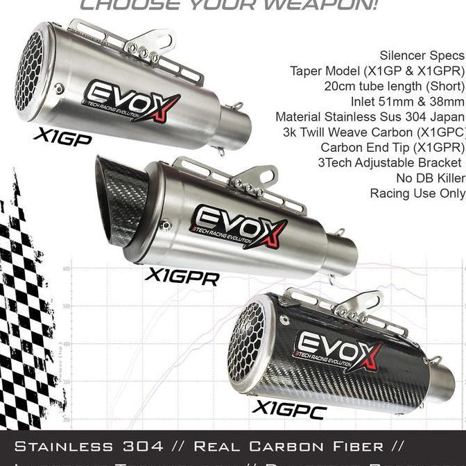 FYP KNALPOT RACING 3TECH EVOX X1 X1GP X1GPR X1GPC ''