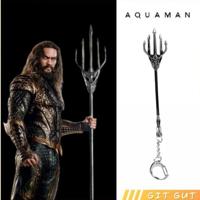 Keychain Gantungan Kunci Aquaman Trident Tombak