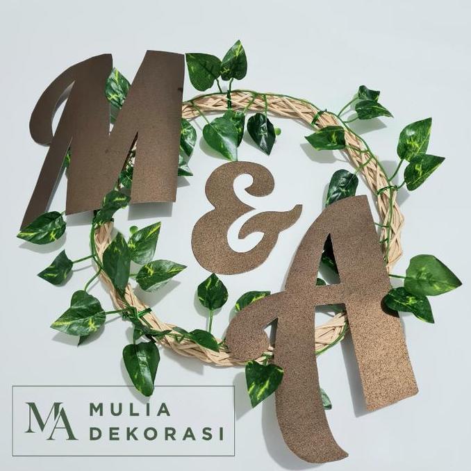 Pilihan- Ring Rotan Lingkaran Dekorasi Backdrop Lamaran Nikahan + Inisial Huruf