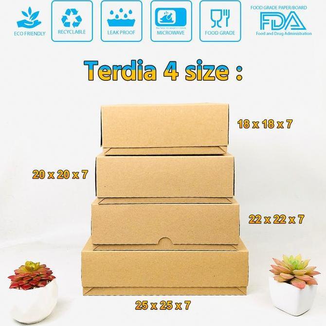 Dispo- (Isi 20Pcs) Dus Box Bolu 22X22X7 / Dus Nasi Catering 22X22X7 / Dus Kue 25X25X7 / Dus Bolu 25X