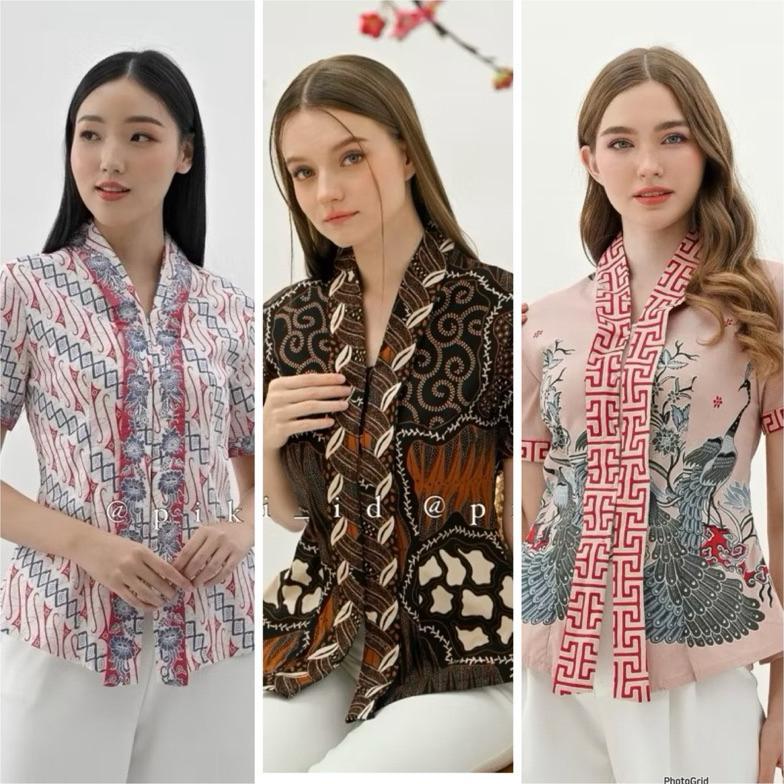 LIMITED BAJU BATIK WANITA / ATASAN BATIK CEWEK / SERAGAM BATIK KANTOR / BLOUSE KATUN BATIK MODERN 29
