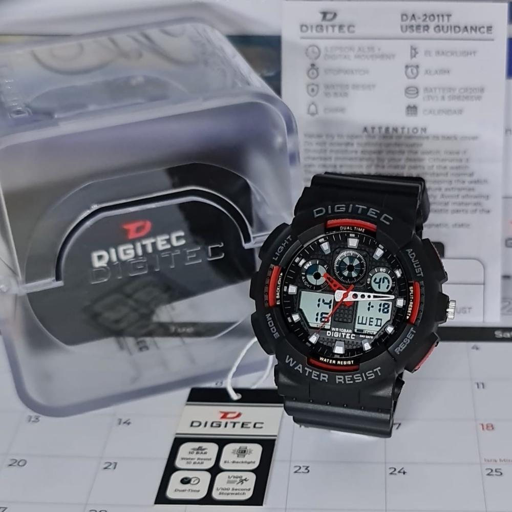 hot jam tangan pria ori digitec dg 2011 / dg-2011t / dg 2011t / da 2011 original watch digital anti 