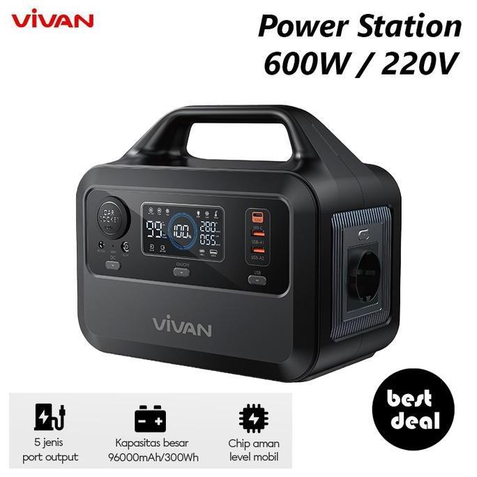 Vivan VPS-P300 Power Station 600W / 220V 96000Mah 300Wh Powerbank Portable Charger Station Power Sup