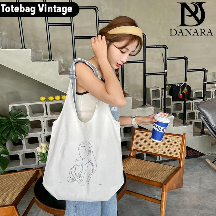 CUCI GUDANG DANARA TOTE BAG VINTAGE WANITA - BROKEN WHITE