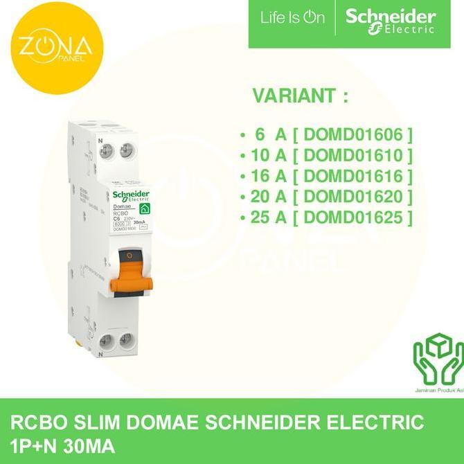 Kit- Rcbo New Domae Slim Schneider 6Ka 1P+N 30Ma 6A 10A 16A 20A 25A