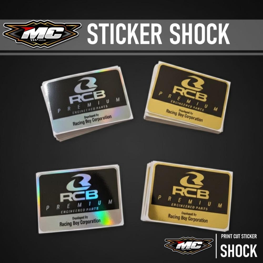 STICKER SHOCK RCB PREMIUM PRINCUTT Stiker Tabung Shock Warna Hologram Miror Chrome Gold Emas