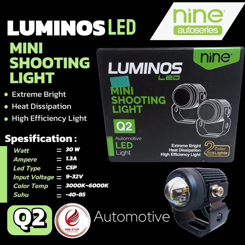 Lampu Tembak Led Luminos Led Q2 ,Qq ,R2, Q2 Pro Devil Eye Merah Biru Ungu Laser Original Luminos