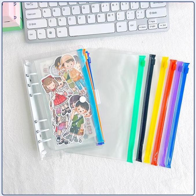 Binder Keuangan Nabungseru Ziplock Binder/Kantong Serbaguna Pouch Zipper Ziplock Warna Binder 6 Ring