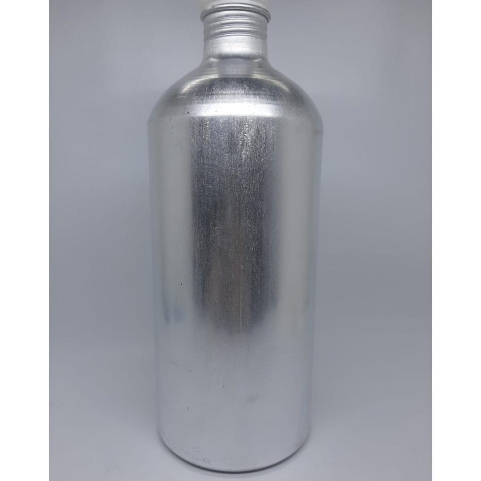 Kaleng 1 Liter (1.000 Ml) Silver. Botol Alumunium  Kosong Baru.  Buat Bibit Parfum. Harga Perbiji.