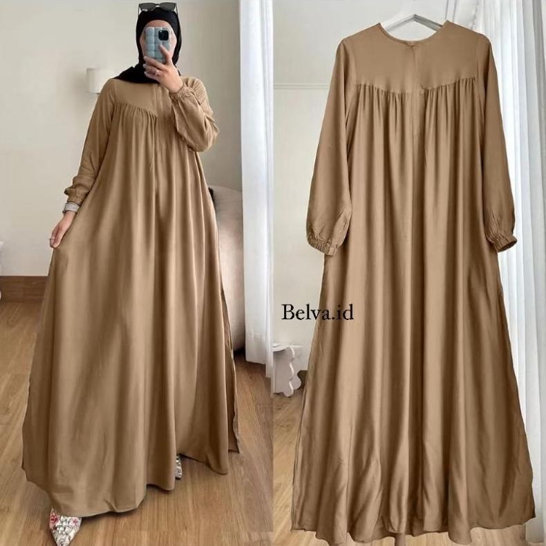 Grade Ori Gamis Fuji Ld 150,140,130,120,110 Cm Gamis  Polos Jumbo Rayon Twill//Dress Muslim Wanita L