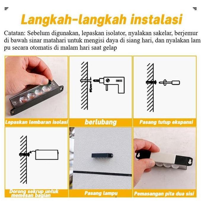 2/3/4Led Lampu Dinding Teras Hias Outdoor Surya Lampu Tenaga Suryalampu Dinding Lampu Hias Tiang Ter