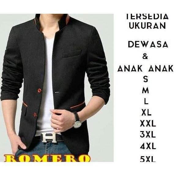 TERBARU  BANYAK UKURAN Blazer pria hitam kancing merah korea slim anak dewasa TERBARU 