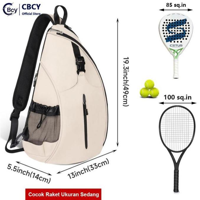 CBcy Tas Raket Tenis Tahan Air Tas Bahu Olahraga Outdoor Cocok Tenis Padel Pickleball Wanita Selempa