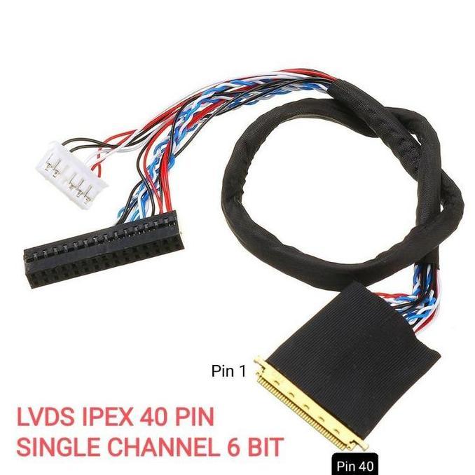 kivamilanit - kabel lvds panel layar laptop lvds ipex 40 pin untuk board universal - single dual cha