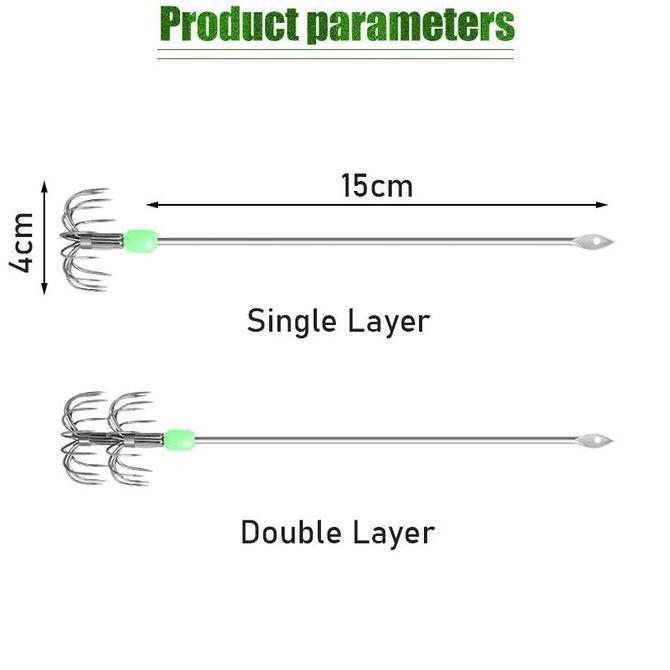 MORVENO Pancing Cumi Kail Cumi Umbrella Hook Double Stainless Steel