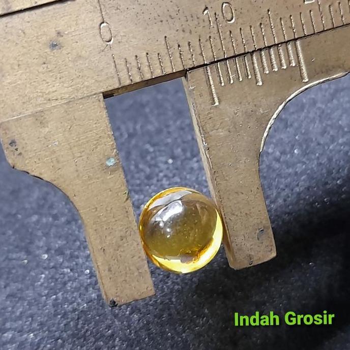 Barang antik batu md bulet kuning 8mm original